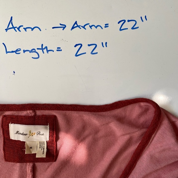 Anthropologie Meadow Rue Dusty Rose Soft Modal oversized Ruffled Boho Top. Sz M - Picture 15 of 15